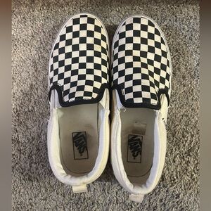 Vans Black and White Checkerboard Slip-Ons